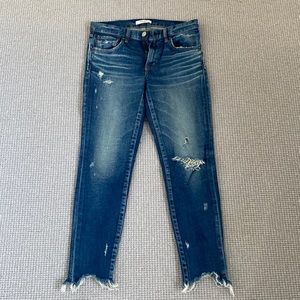 MOUSSY VINTAGE CROPPED SKINNY MID RISE JEAN.